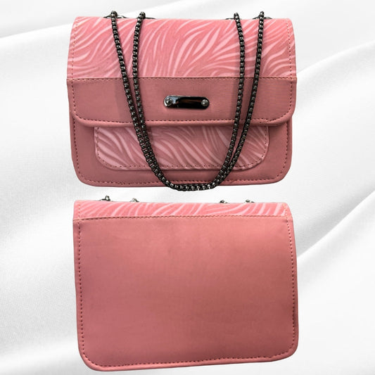 Luxury Women’s Shoulder Bag in Pink Faux Leather for Casual, Work, and Formal Use