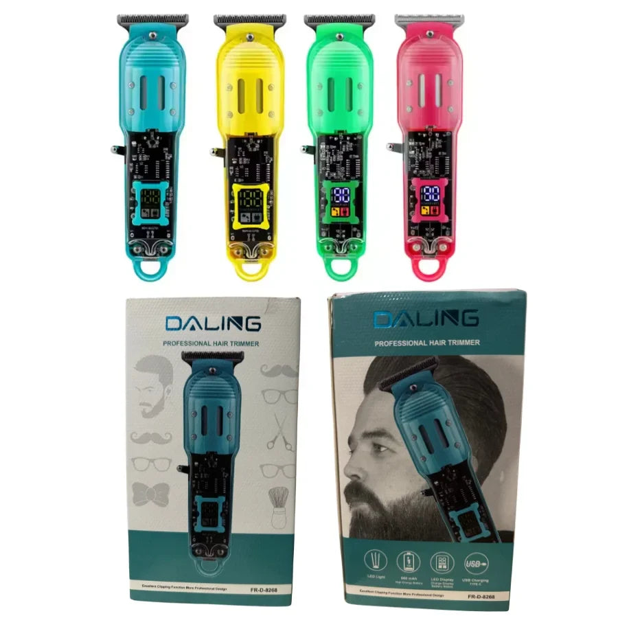 Daling Transparent LCD Electric Hair Trimmer FR-D-8268