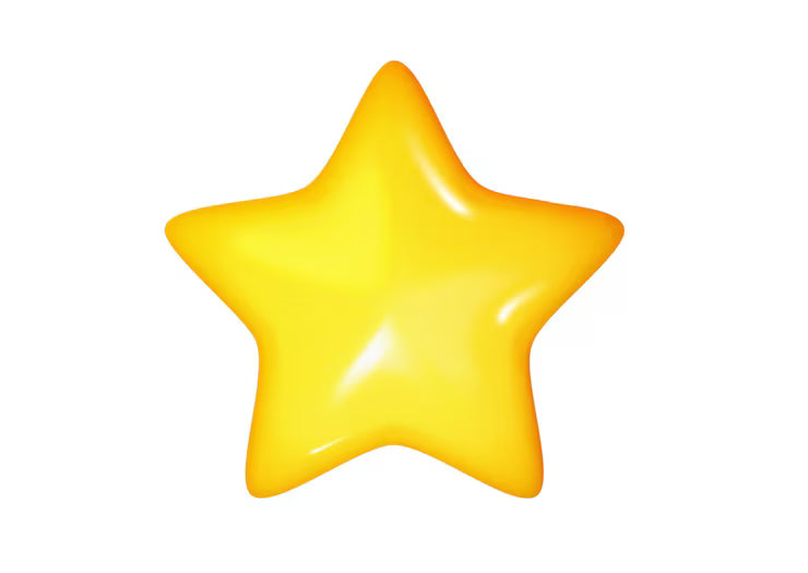 hunt pk Yellow star-shaped object on a white background