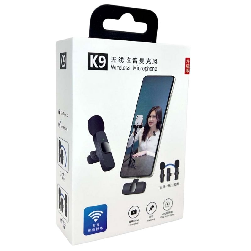 Microphone K9 Dual Wireless Lavalier