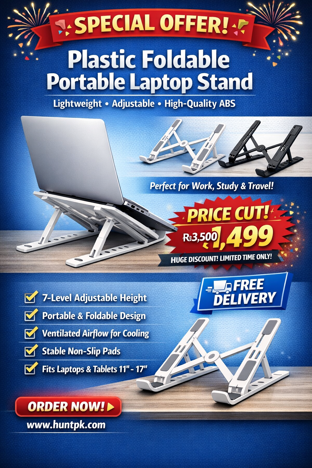 Foldable Portable Laptop Stand – Work Comfortably Anywhere