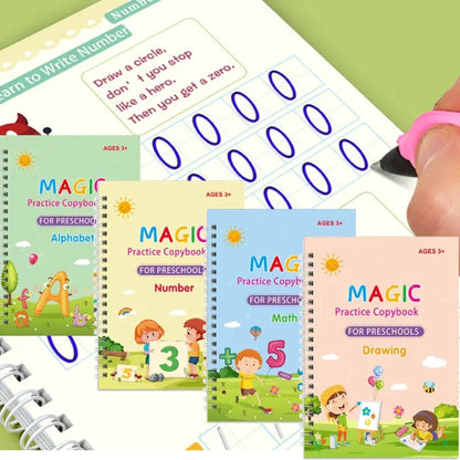Magic Book | 4 books + 1 Pen + 10 Refills +1 Grip