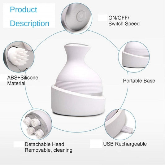 Electric Scalp Massager with 4 Clusters Full-Body Relaxation