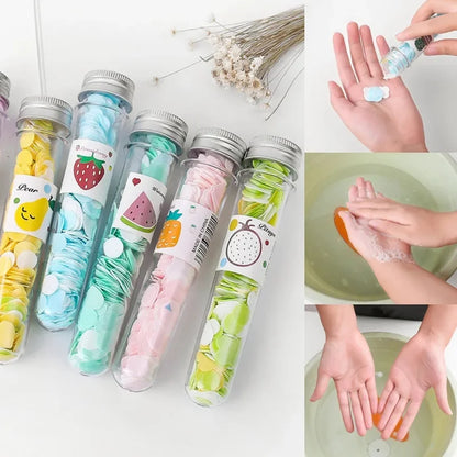 Disposable Soap Paper Flakes in Flower Tube Bottle