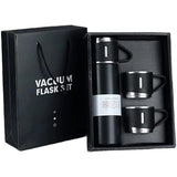 3-Cup 500ML Stainless Steel Vacuum Flask Set | Double Wall Insulated Thermos for Hot & Cold Drinks