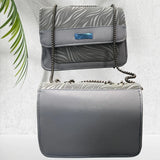 Luxury Women’s Shoulder Bag in Grey Faux Leather for Casual, Work, and Formal Use