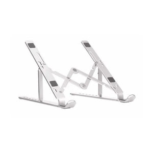Premium Aluminum Foldable Laptop Stand | Sturdy, Adjustable, Portable | Silver & Black
