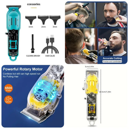 Daling Transparent LCD Electric Hair Trimmer FR-D-8268