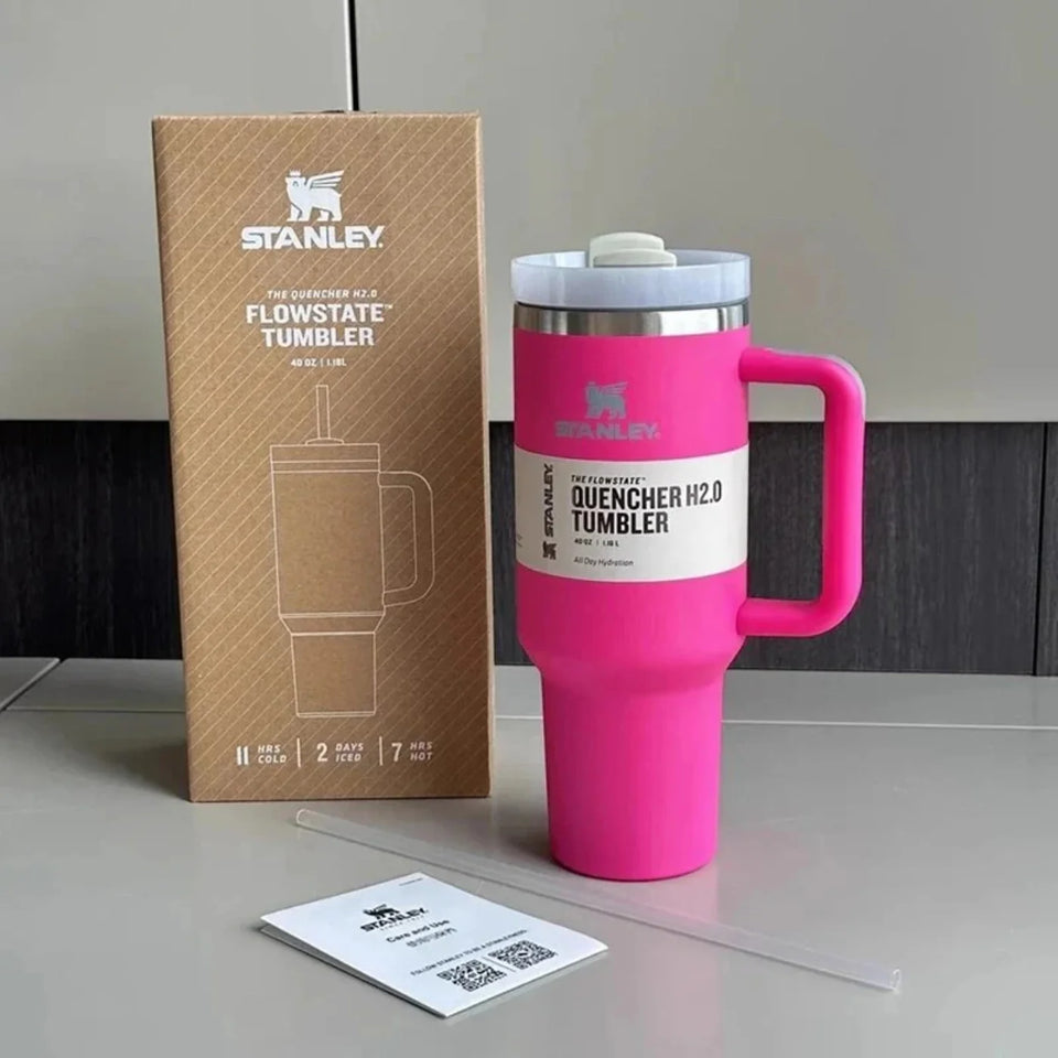 Stanley 40 Oz (1200ML) Stainless Steel Tumbler with Handle & Straw | Hot & Cold Vacuum Insulated Cup