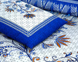Azure 4Pcs Cotton Printed Bedsheet Set | Soft, Breathable & Elegant Bedding