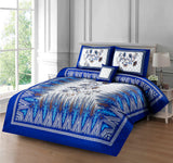 Azure 4Pcs Cotton Printed Bedsheet Set | Soft, Breathable & Elegant Bedding