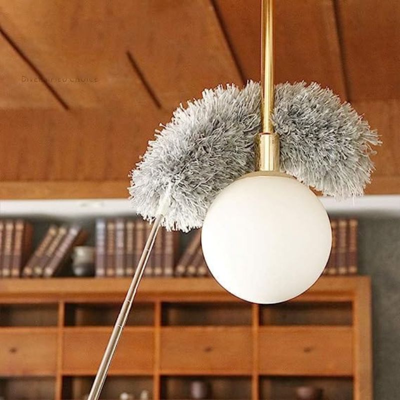 Extendable Microfiber Duster with Long Telescopic Handle | Long Reach, Bendable Head, Washable Fan & Ceiling Cleaner
