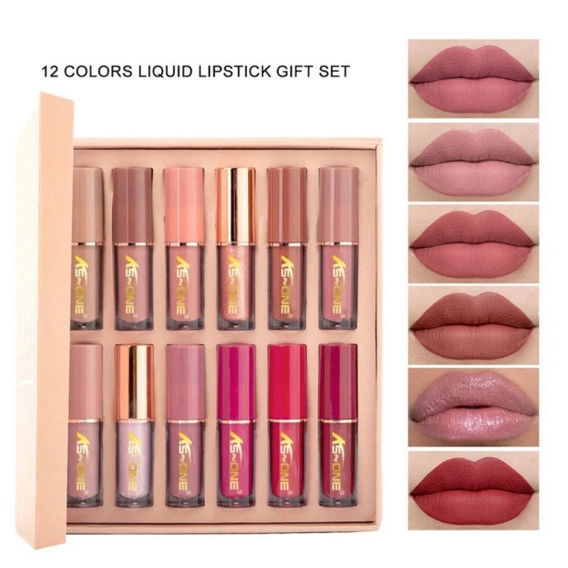 Mocallure 12 Pcs Matte Liquid Lipstick Set | Long-Lasting Waterproof Lip Colors