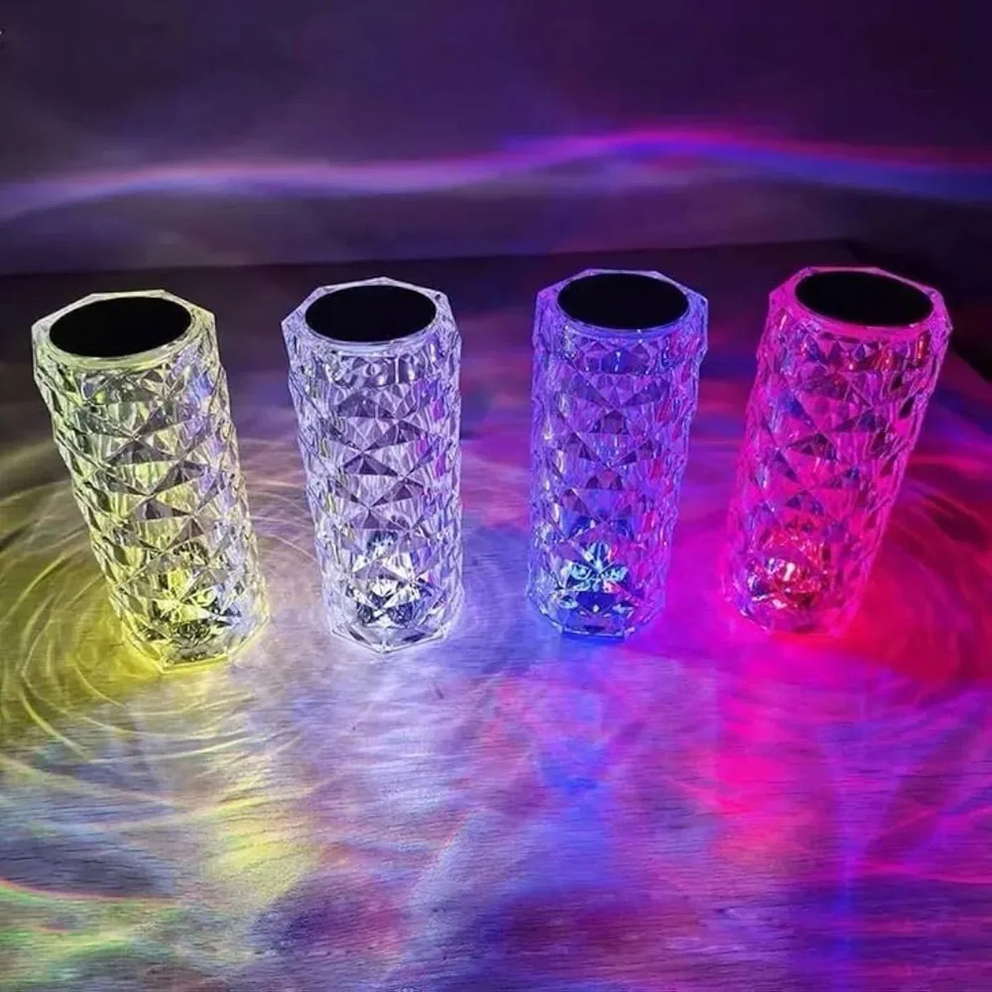 Diamond Rose Crystal Touch Lamp | 16-Color LED Night Light for Home Decor & Gifts