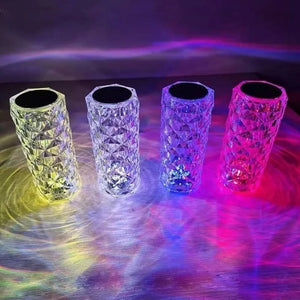 Diamond Rose Crystal Touch Lamp | 16-Color LED Night Light for Home Decor & Gifts