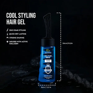 ECRIN Cool Styling Hair Gel 280ml with Active Collagen Strong Hold & Cool Fresh Effect