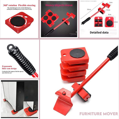 Heavy Furniture Mover Tool Set 5-in-1