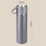3-Cup 500ML Stainless Steel Vacuum Flask Set | Double Wall Insulated Thermos for Hot & Cold Drinks