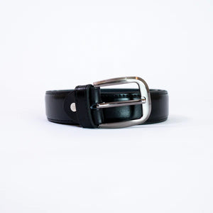 Black Pure Leather Belt | Premium Formal Wear Belt with Rugged Leather Interior & Elegant Metal Buckle