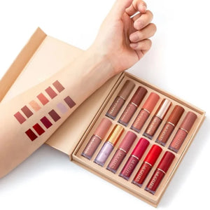 Mocallure 12 Pcs Matte Liquid Lipstick Set | Long-Lasting Waterproof Lip Colors
