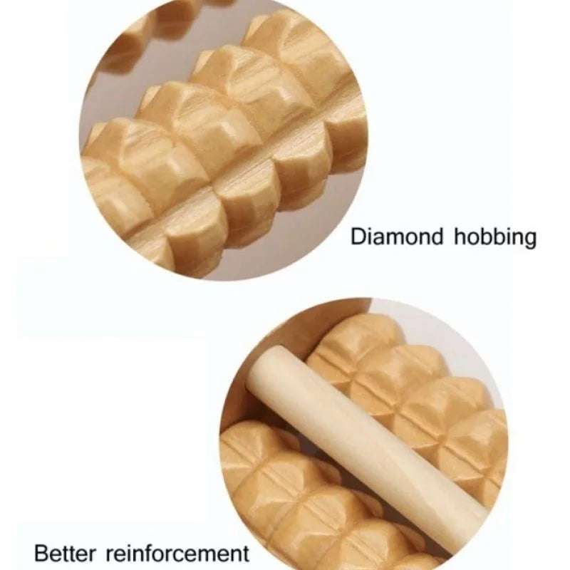 Wooden product with diamond hobbing and better reinforcement text on a white background