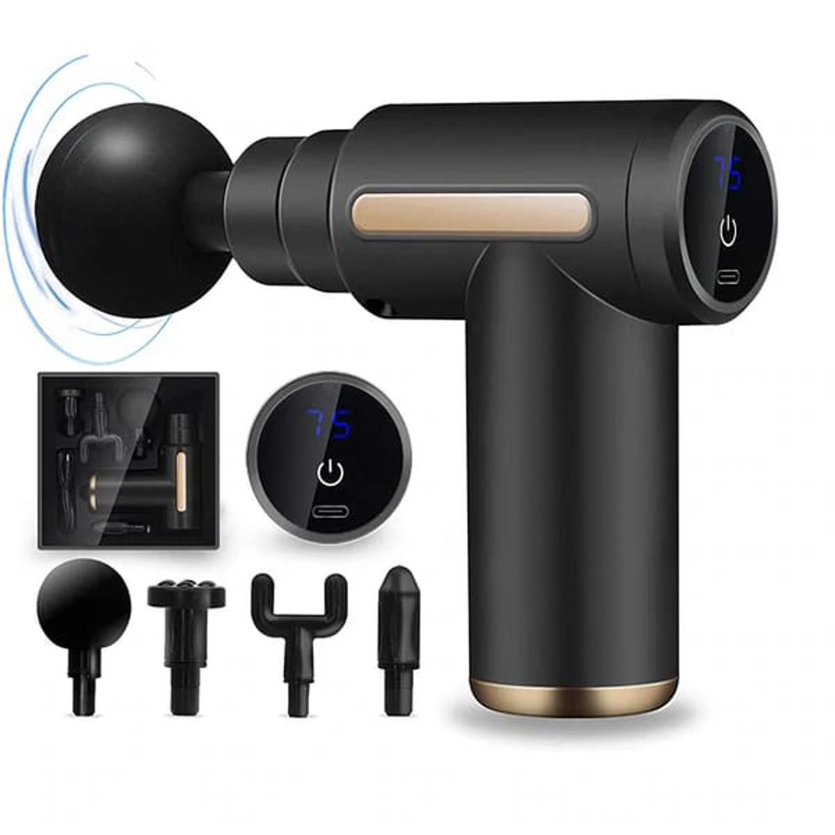 Deep Tissue Massage Gun | 6-Speed | 4 Heads | Handheld Electric Body Massager