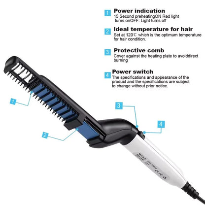 Hair & Beard Straightener Comb for Men