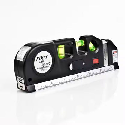 Laser Level Pro 3 Multipurpose Tool | Vertical, Cross Line & Measuring Tape with Rulers