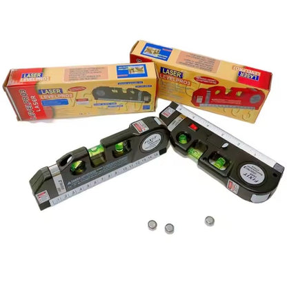 Laser Level Pro 3 Multipurpose Tool | Vertical, Cross Line & Measuring Tape with Rulers