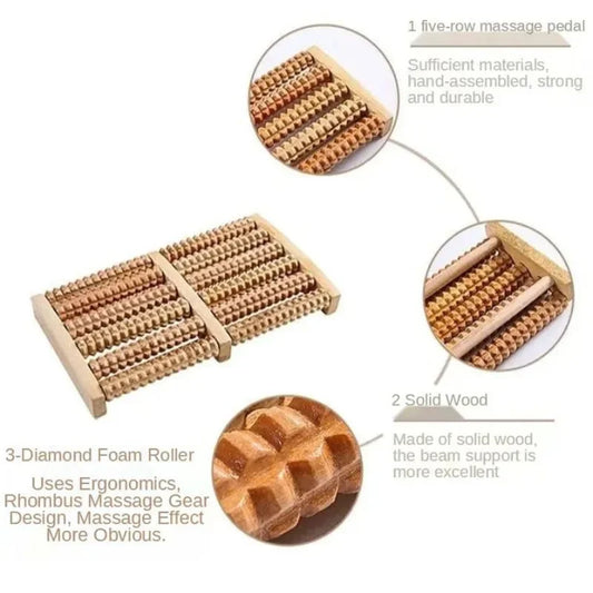 Wooden Foot Roller Massager