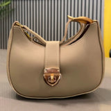 Crescent Leather Luxury Shoulder Bag for Women | Skin Color