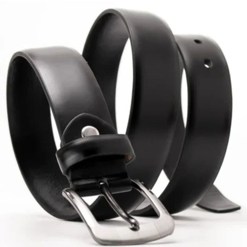 Black Imported Belt | Premium Matt Finish Strap with Elegant Metal Buckle for Formal & Casual Wear