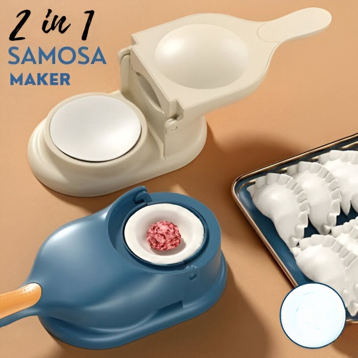 Pack of 2 | 10-Piece Multi-Function Spit Bone Plate Set + 2-in-1 Dumpling & Samosa Maker | Premium Food-Grade Kitchen Set | Random Colors