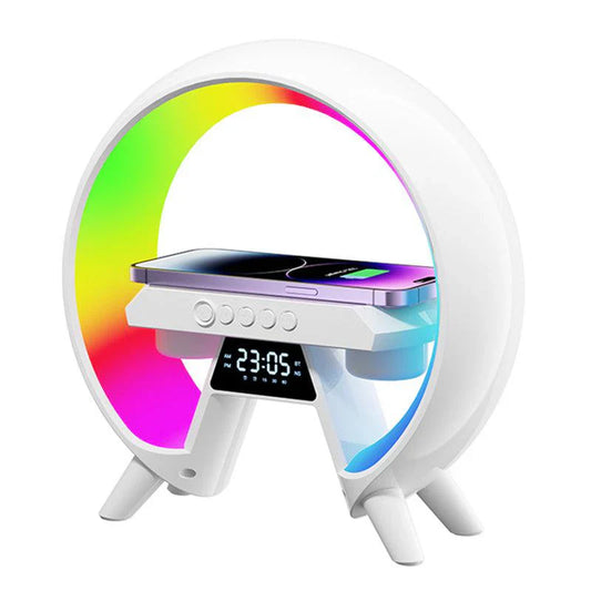LED Wireless Charging Speaker & Atmosphere Lamp BT-3401 | RGB Night Light | Bluetooth Speaker | Fast Wireless Charger