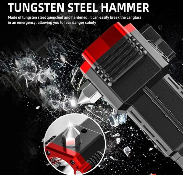 Rechargeable Tactical LED Flashlight | Power Bank | Safety Hammer