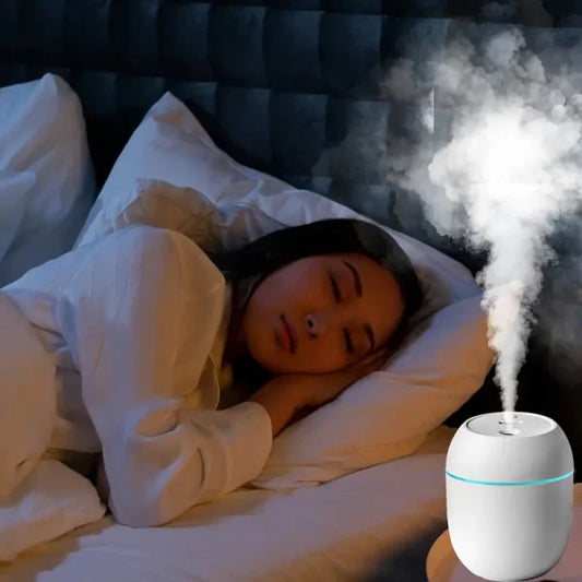Humidifier With Warm LED Outline | USB Portable Air Humidifier | For Home, Office & Car | 220ml Mist Air Freshener