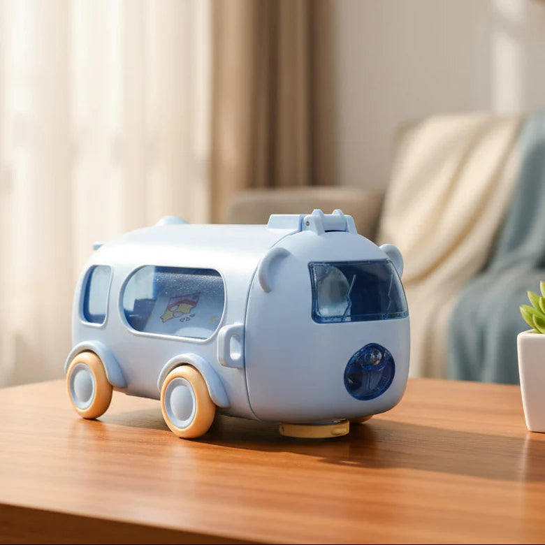 Hunt PK Toy vehicle on a wooden table with a blurred background
