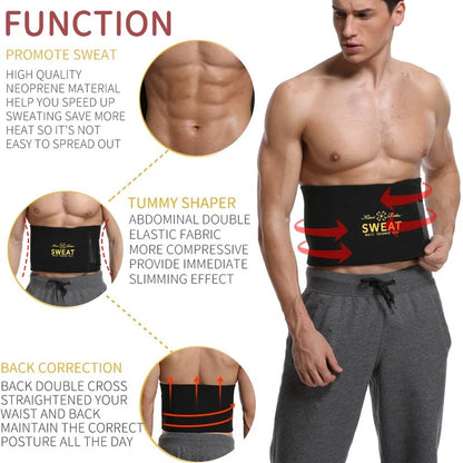 FREE Size | Waist Trainer Belly Shaper | High Compression Sweat Belt