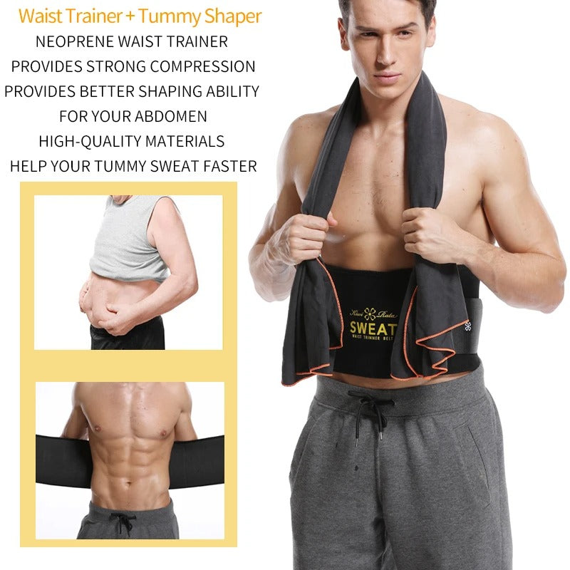 FREE Size | Waist Trainer Belly Shaper | High Compression Sweat Belt